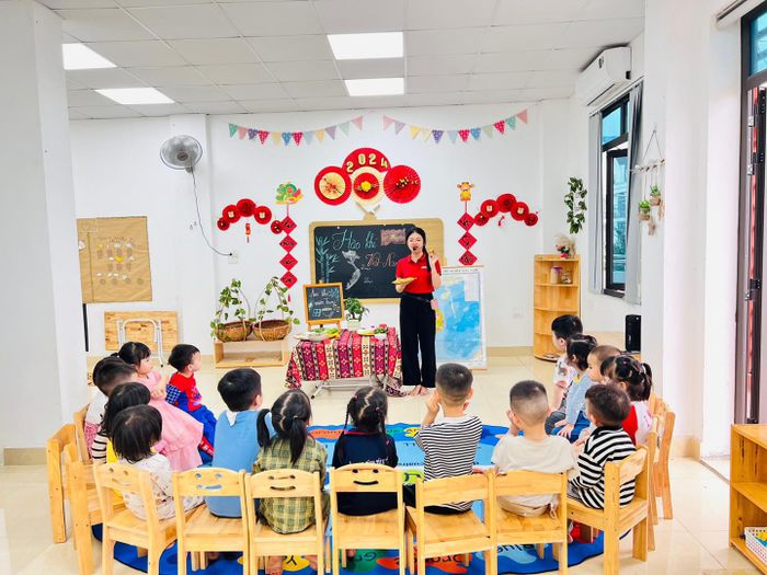 Hình ảnh sinh động về hoạt động học tập tại Trường Mầm non Song ngữ ABC KID