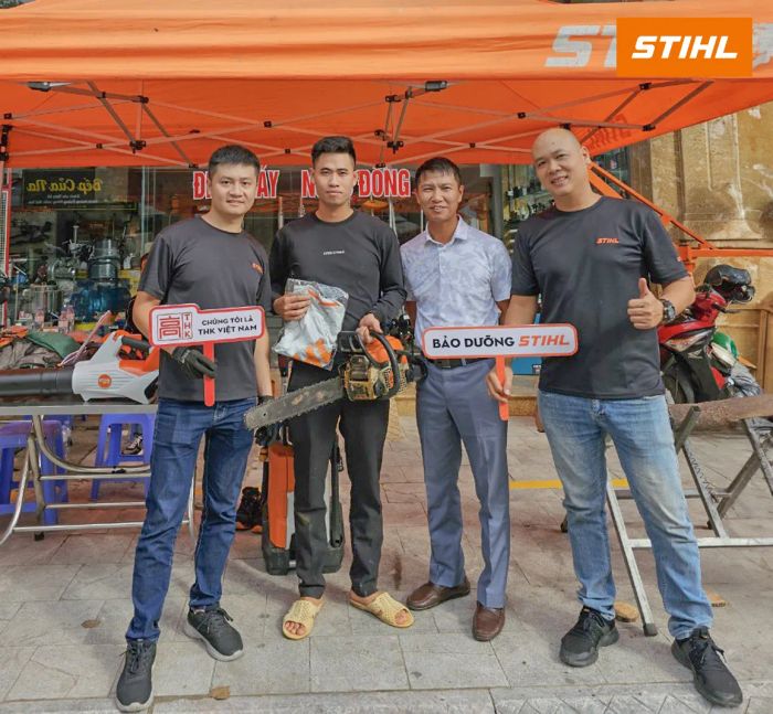 Hình ảnh cận cảnh động cơ và thiết kế tối ưu của STIHL