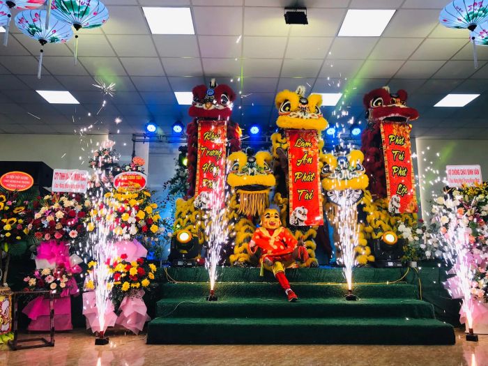Hình ảnh ấn tượng của Đoàn Lân Sư Rồng Bắc Lân Đường trong màn biểu diễn chuyên nghiệp