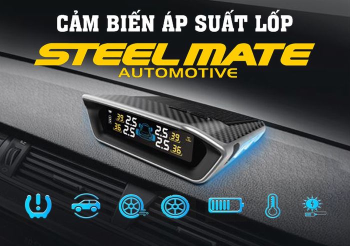 Hình ảnh thực tế cảm biến áp suất lốp Steelmate