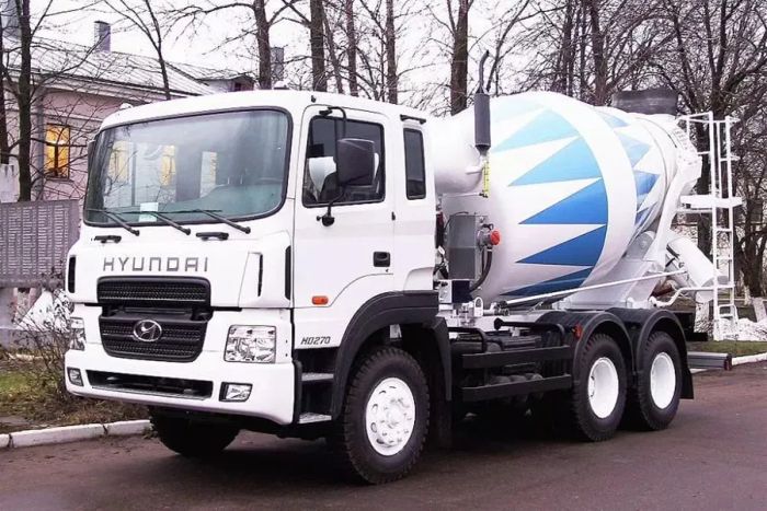Hình ảnh xe trộn bê tông Hyundai đời mới nhất