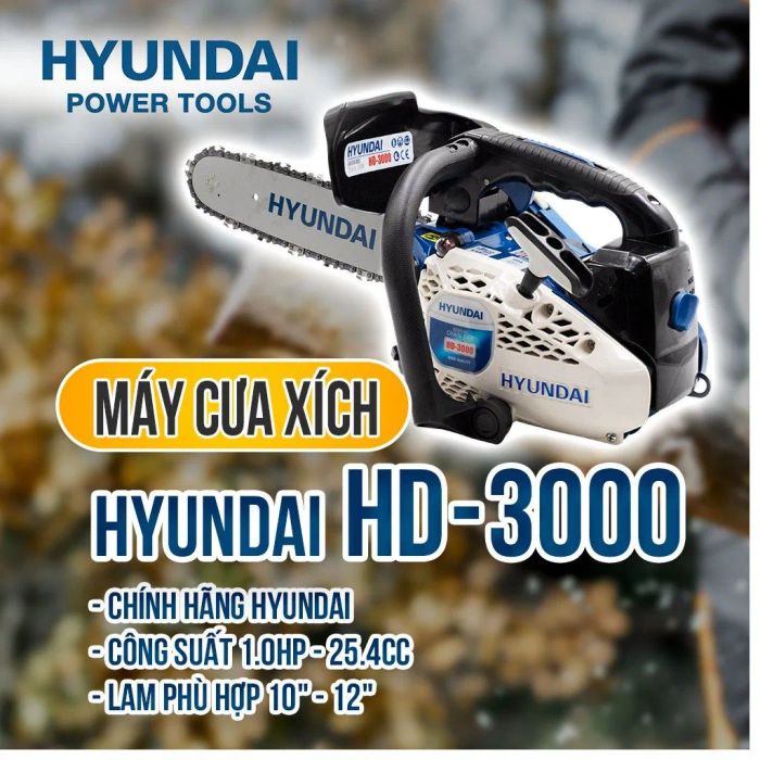 Hình ảnh chi tiết máy cưa xích Hyundai phiên bản cao cấp