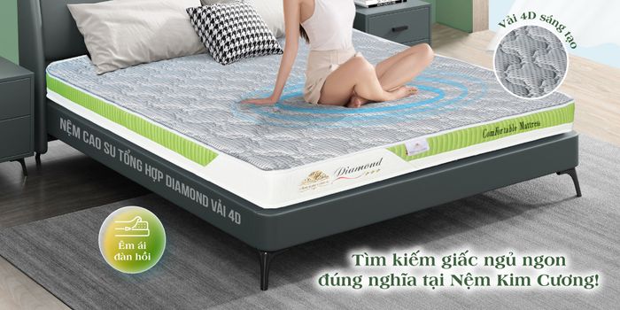 Hình ảnh nệm cao su Kim Cương cao cấp