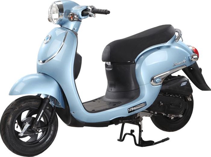 Xe Ga Ally 50cc ảnh 2 - Hình ảnh thực tế cho thấy vẻ đẹp cân đối, đường nét tinh tế cùng màu sắc trẻ trung của chiếc xe ga đình đám này.