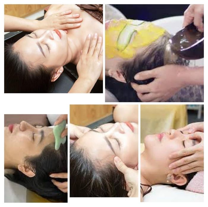 Hình ảnh liệu trình gội đầu dưỡng sinh cao cấp tại Hair Salon & Spa Hương Thảo