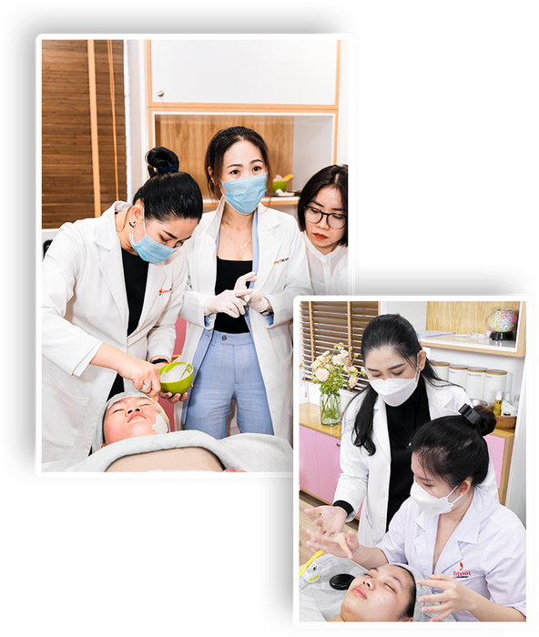 Shynh Academy ảnh 1 - Hình ảnh ấn tượng về cơ sở vật chất hiện đại với phòng học được thiết kế theo tiêu chuẩn spa cao cấp, tạo môi trường thực hành lý tưởng cho học viên.