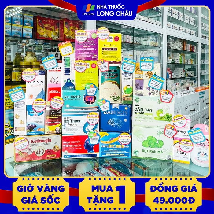 Hệ thống trưng bày sản phẩm khoa học tại Nhà Thuốc Long Châu