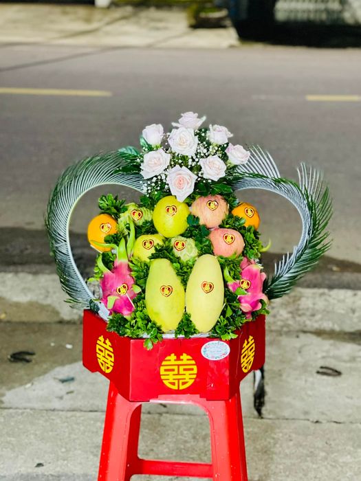 Hình ảnh mâm quả cưới đẹp mắt của Thanh Thanh