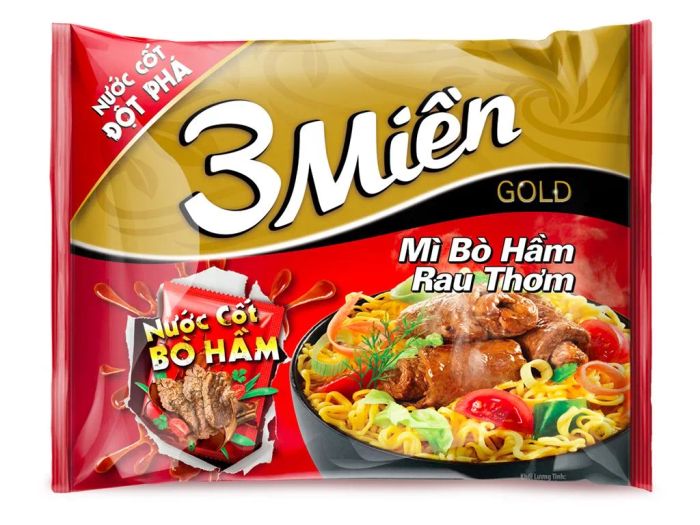 Hình ảnh sản phẩm Mì 3 Miền Bò Hầm Rau Thơm - Bao bì bắt mắt