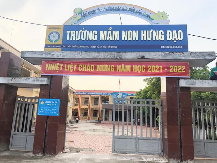 Hình ảnh khuôn viên xanh mát tại Trường Mầm non Hưng Đạo