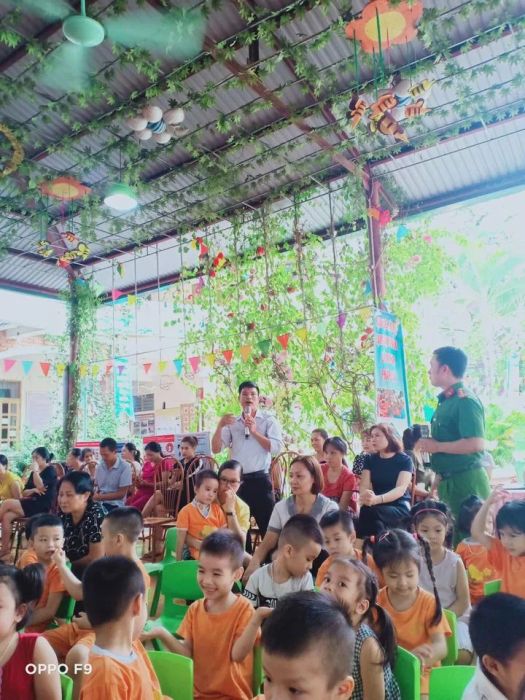 Hình ảnh khuôn viên xanh mát của Trường Mầm non Hoa Mai thành phố Tuyên Quang