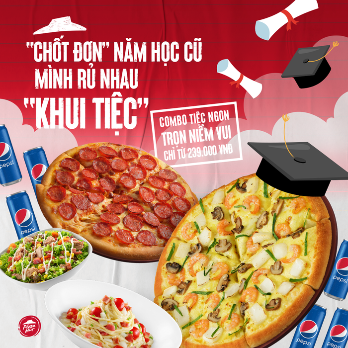 Hình ảnh những chiếc pizza vàng ươm hấp dẫn từ Pizza Hut