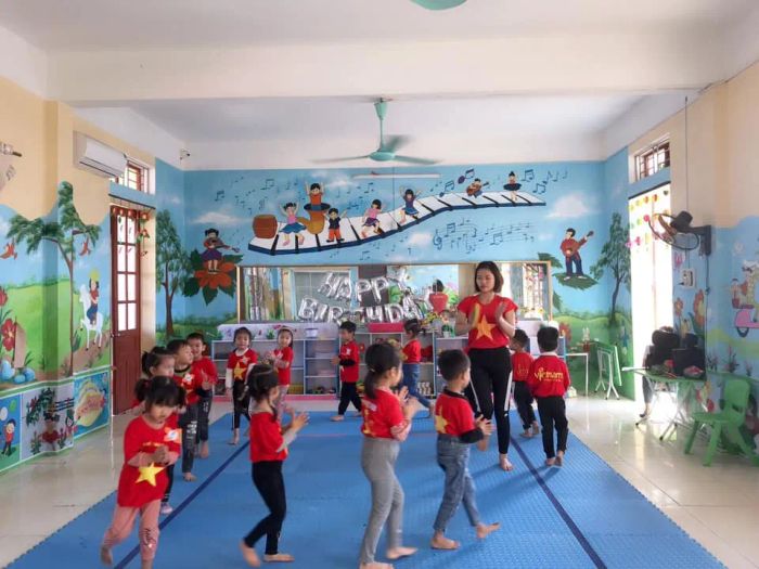 Hình ảnh ấn tượng về Trường Mầm non Yết Kiêu - Không gian học tập hiện đại đầy màu sắc