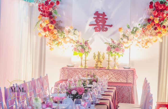 Hình ảnh không gian tiệc cưới tinh tế được thiết kế bởi MoMo House