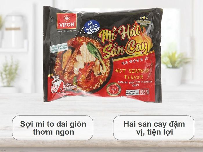 Hình ảnh mì cay hải sản Vifon - Gói vàng thương hiệu