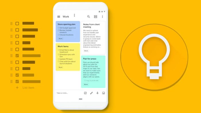 Hình ảnh minh họa Google Keep - Giao diện trực quan với các ghi chú đầy màu sắc