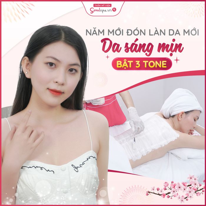 Hình ảnh thực tế về không gian sang trọng và quy trình tắm trắng cao cấp tại Thẩm Mỹ Viện SeoulSpa Đà Nẵng