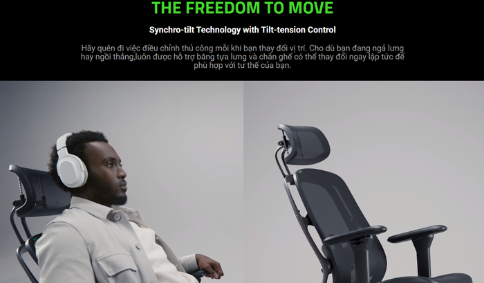 Ghế game RAZER FUJIN PRO - Fully Adjustable Mesh Gaming Chair 5