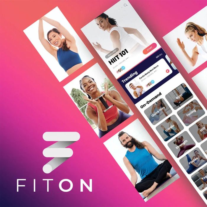 Hình ảnh minh họa các bài tập đa dạng trên FitOn