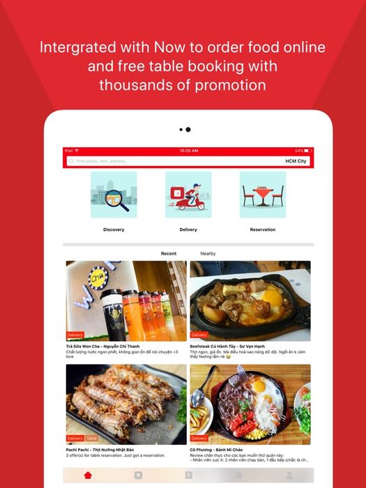Giao diện Foody với những tính năng vượt trội
