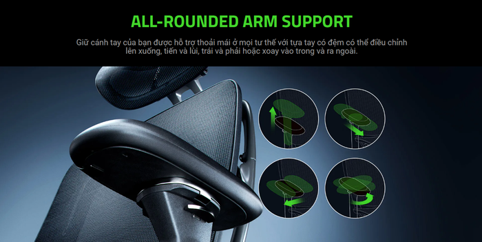 Ghế game RAZER FUJIN PRO - Fully Adjustable Mesh Gaming Chair 11