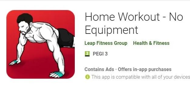 Hình ảnh minh họa các bài tập trên Home Workout