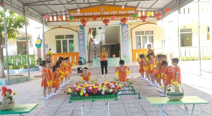 Hoạt động vui chơi sáng tạo tại Mầm non Tâm Việt Thái Bình