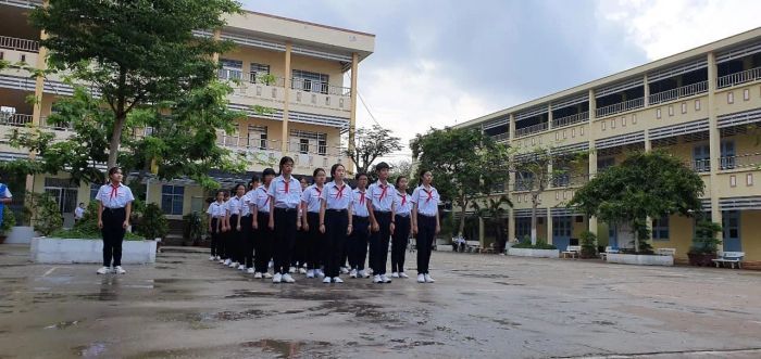 Hình ảnh ấn tượng về khuôn viên xanh mát của Trường THCS Lương Thế Vinh