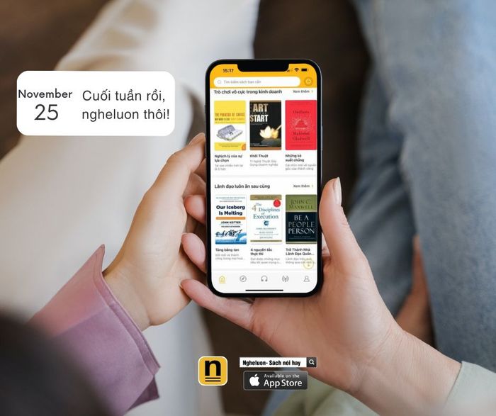 Giao diện ứng dụng Ngheluon - Kho sách nói tinh gọn