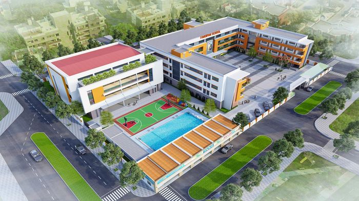 Hình ảnh khuôn viên hiện đại của Trường Liên cấp Fansipan