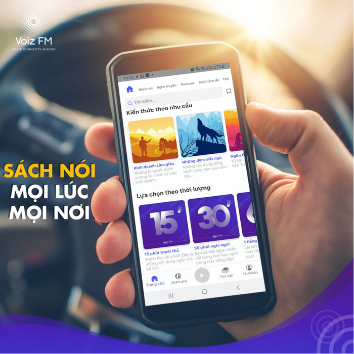 Giao diện trải nghiệm thực tế trên Voiz FM