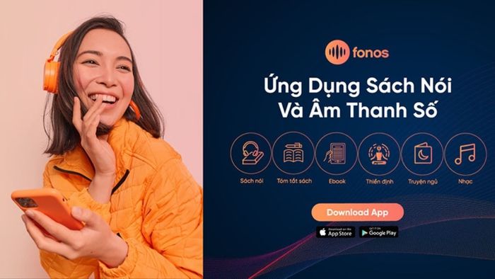 Giao diện ứng dụng Fonos - Kết hợp sách nói và thiền định
