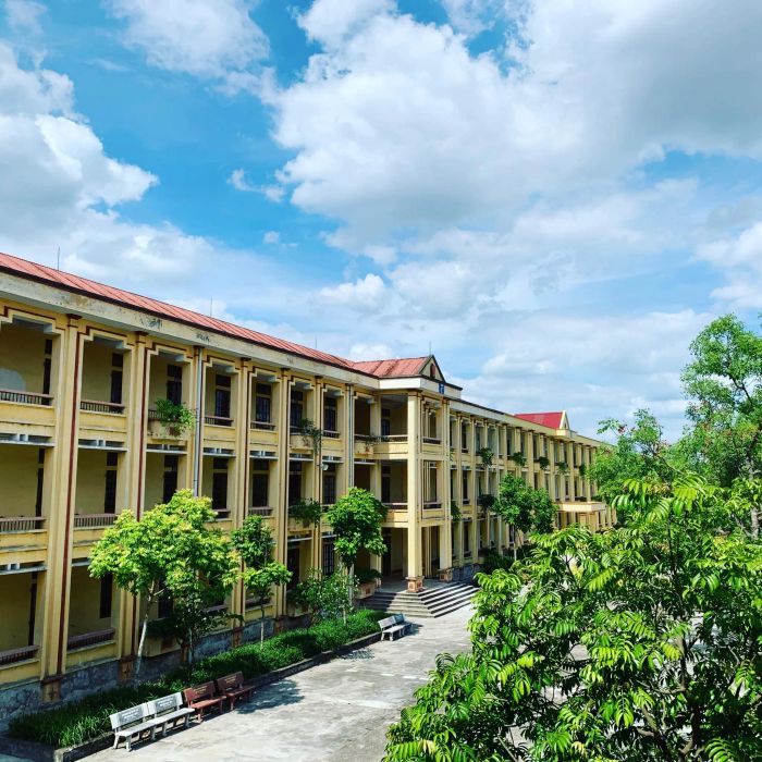 Khuôn viên xanh mát của THPT Lương Thế Vinh