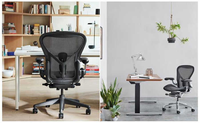 Ghế Công Thái Học Herman Miller Aeron - Chân Nhựa, Màu Mineral white 3