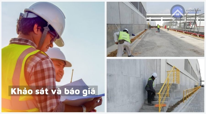 Hình ảnh đội ngũ chuyên gia Không Gian Hoàn Mỹ thực hiện vệ sinh nhà xưởng
