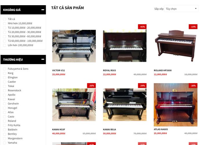 Hình ảnh những cây đàn piano tinh tế tại showroom PianoBT