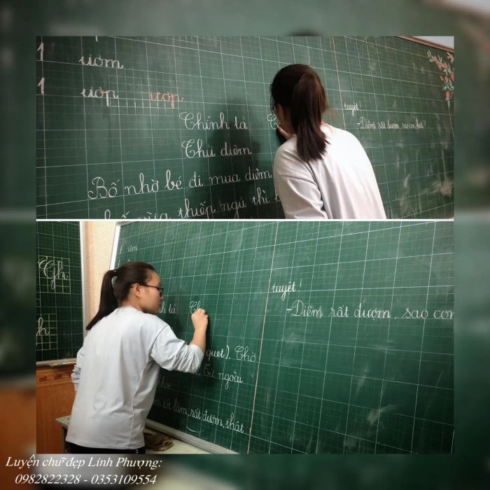 Thành quả nét chữ đạt chuẩn của học viên Linh Phượng