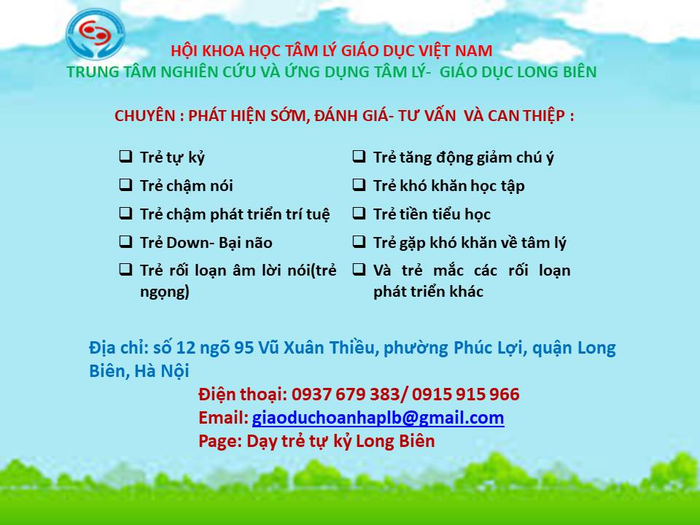 Trung tâm Nghiên cứu và Ứng dụng Tâm lý – Giáo dục Long Biên ảnh 1