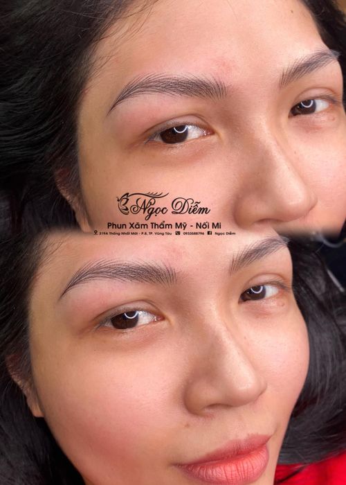 Hình ảnh thực tế dịch vụ điêu khắc chân mày tại Ngọc Diễm Beauty