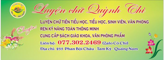Hình ảnh lớp học tại Trung Tâm Luyện Chữ Đẹp Quỳnh Chi