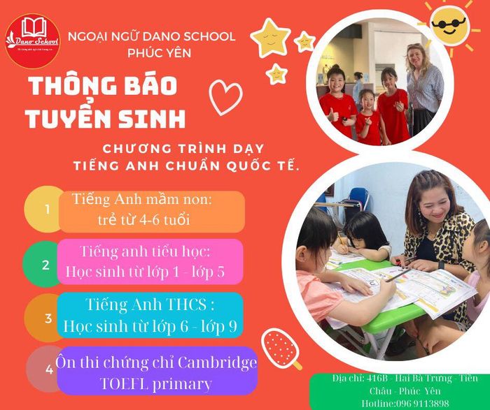 Không gian học tập tại Ngoại ngữ Danoschool Phúc Yên