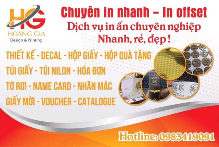 Hình ảnh minh họa không gian làm việc chuyên nghiệp tại In Hoàng Gia