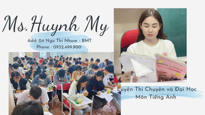 Luyện Thi Đại Học - Tiếng Anh cô Huỳnh My BMT - Hình ảnh lớp học tràn ngập năng lượng, nơi mỗi học viên tỏa sáng với niềm tin chiến thắng.