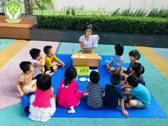 Không gian xanh mát tại Trường mầm non song ngữ Thế Giới Xanh