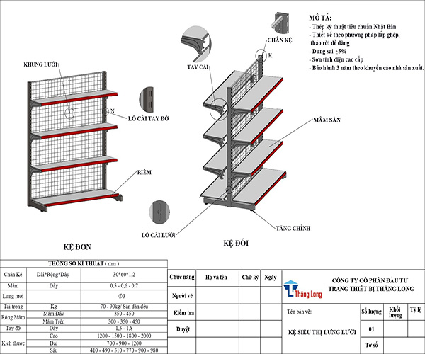 Hình ảnh thực tế các dự án kệ siêu thị do Thăng Long thi công