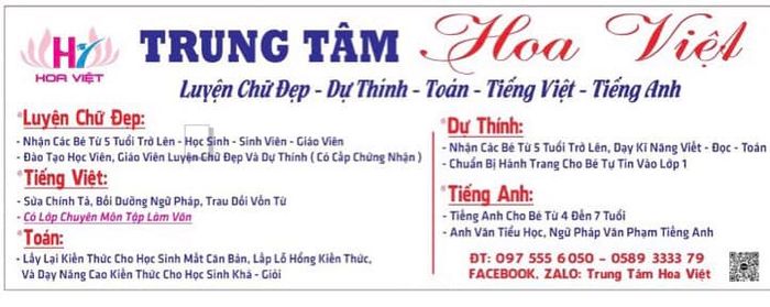 Hình ảnh lớp học tại Trung tâm Luyện chữ đẹp Hoa Việt