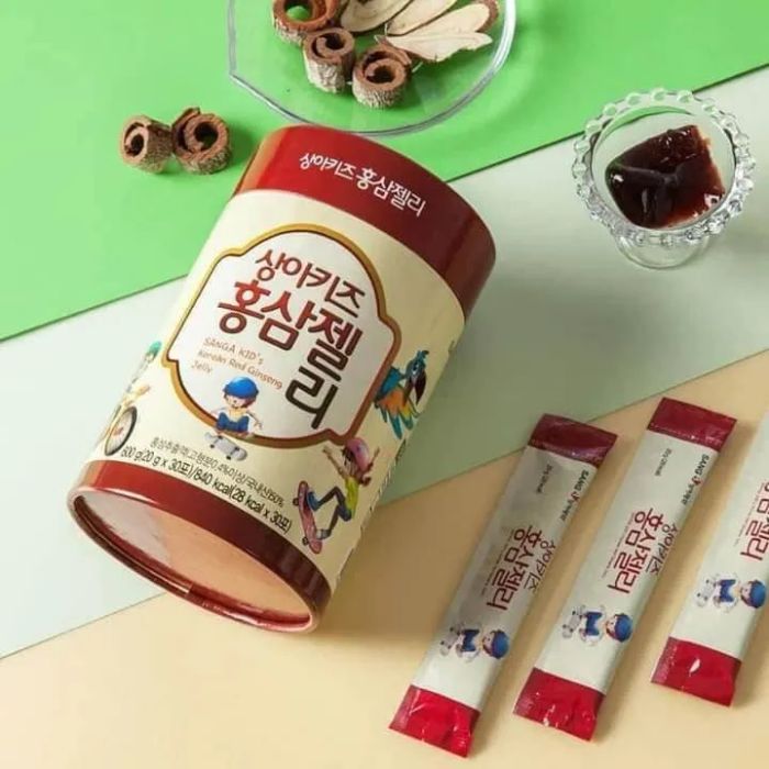 Hình ảnh thực tế Thạch Hồng Sâm Sanga Kid cho trẻ em