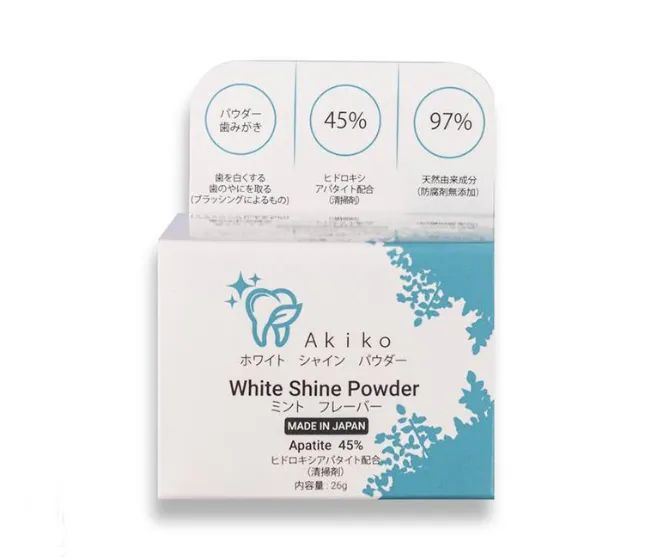 Hình ảnh thực tế Bột Làm Trắng Răng Akiko White Shine Powder