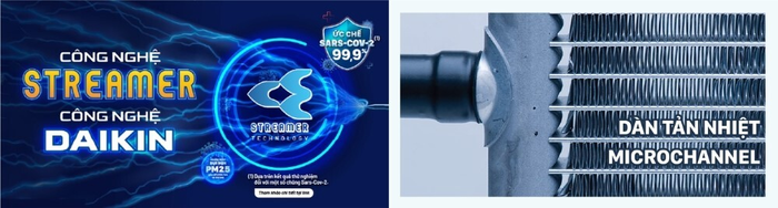 Máy lạnh Daikin FTKY71ZVMV có lọc khí Streamer và dàn tản nhiệt Microchannel