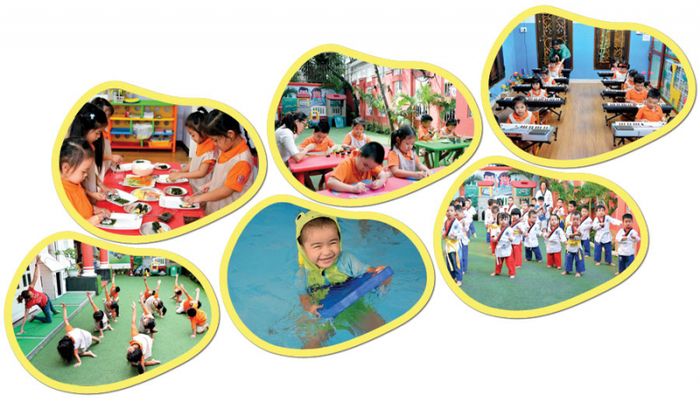 Khuôn viên xanh mát tại Mầm non ADES Quận 3